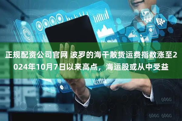 正规配资公司官网 波罗的海干散货运费指数涨至2024年10月7日以来高点，海运股或从中受益